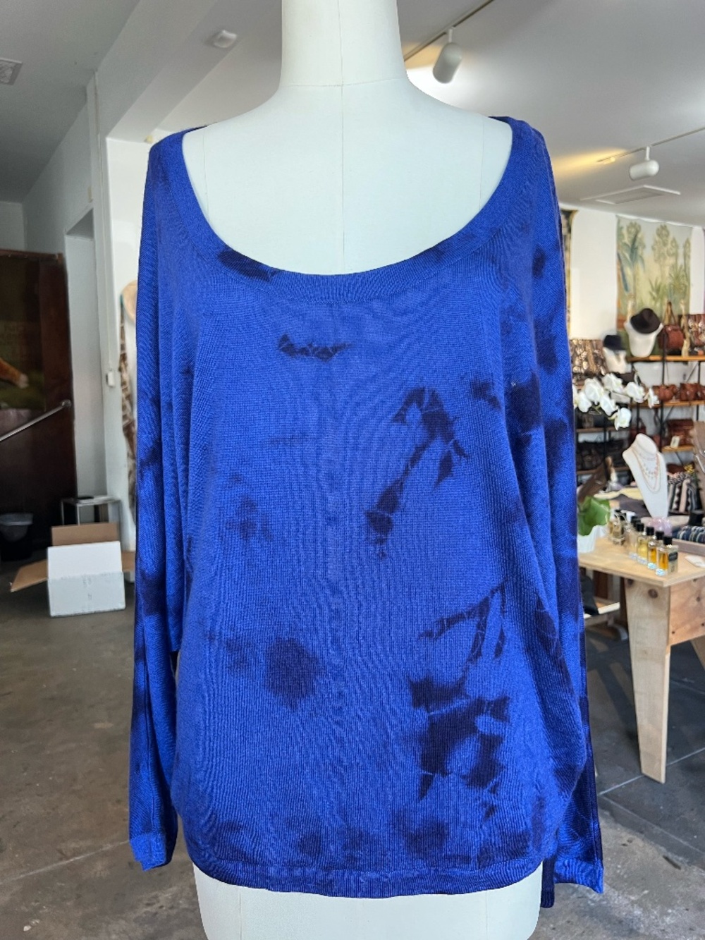 Parker Blue Cashmere Dolman Sleeves Sweater